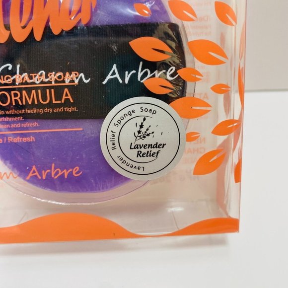 Charm Arbre Sponge Soap Fastener Lavender Relief Mild Formula Exfoliates New - Picture 3 of 4
